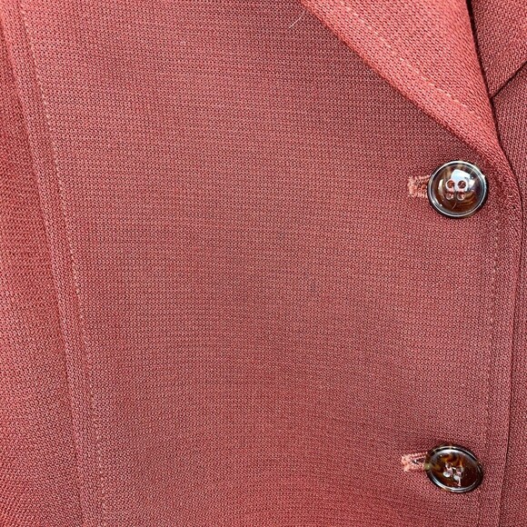 Casual Corner Rust Red Orange Button Front Blazer Jacket Wrap Wool Womens 10 EUC - Picture 4 of 9